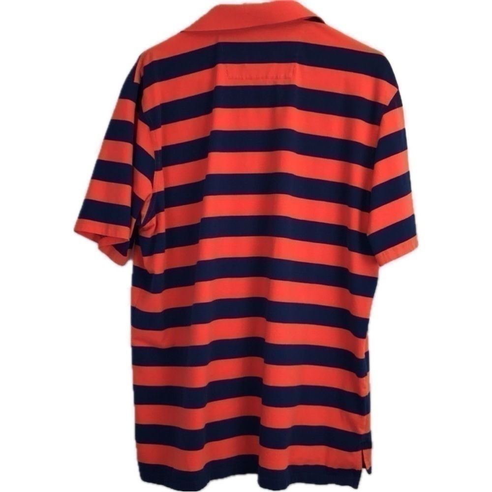 Southern Tide Performance Polo Shirt Navy Blue and Orange Stripes Size XL - Picture 4 of 4